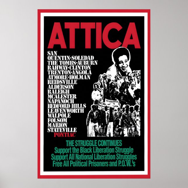 1970s  Poster -Black Panther- Attica Art Wall (Vorne)