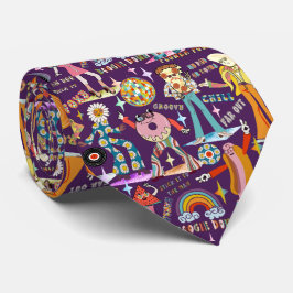 1970s Sticker Disco Neck Tie Krawatte