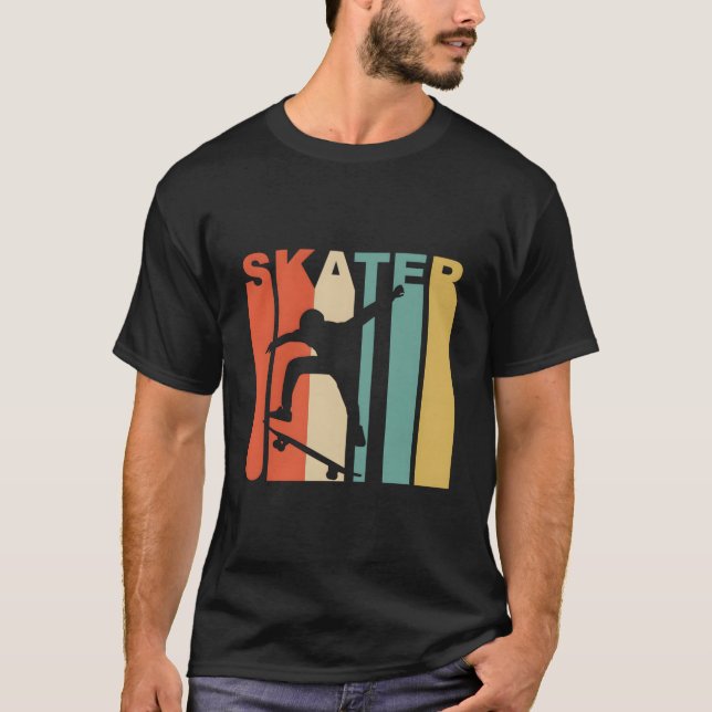 1970'S Style Skater Skateboarder Skateboarding T-Shirt (Vorderseite)