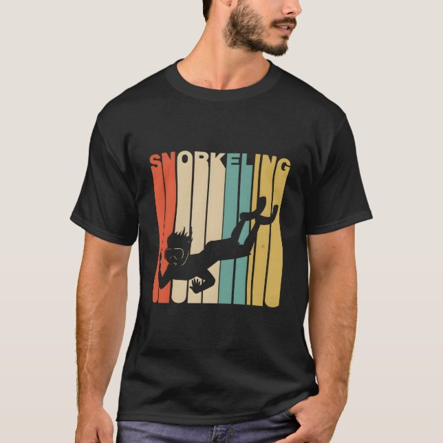 1970'S Style Snorkeling Snorkeler T-Shirt (Vorderseite)