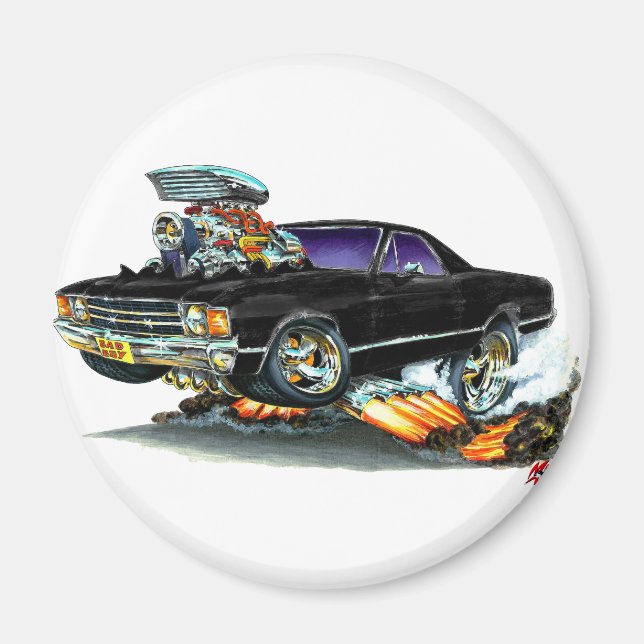 1971-72 El Camino Black Truck Magnet (Vorne)