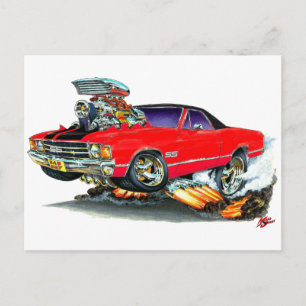 1971-72 El Camino Red-Black SS Truck Postkarte