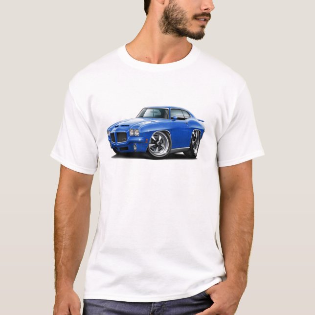 1971-72 GTO Blau-Auto T-Shirt (Vorderseite)