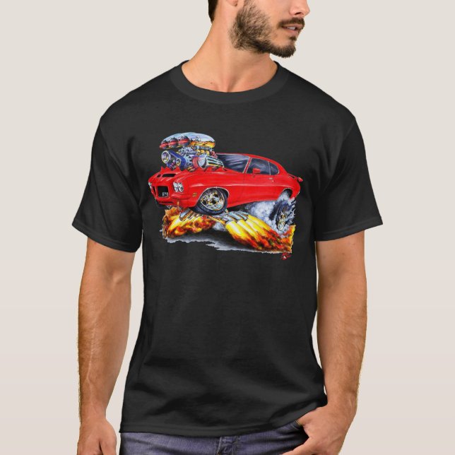 1971-72 GTO Rot-Auto T-Shirt (Vorderseite)