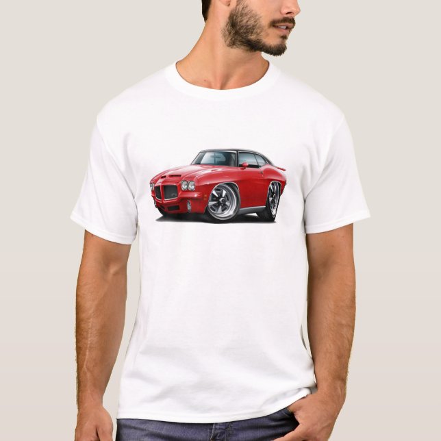 1971-72 GTO Rot-Schwarzes Spitzenauto T-Shirt (Vorderseite)