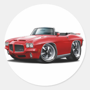 1971-72 GTO rotes Kabriolett Runder Aufkleber