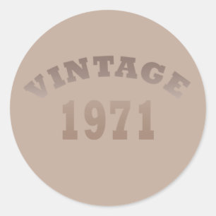 1971 geboren elegante moderne vintage Geburtstagsf Runder Aufkleber