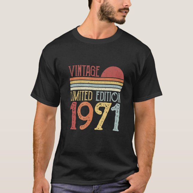 1971 Geburtstag Vintag Retro T-Shirt (Vorderseite)