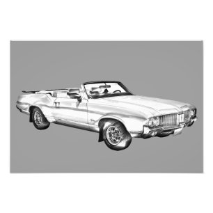 1971 Oldsmobile Cutlass Supreme Car Illustration Fotodruck