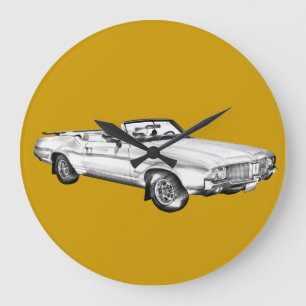 1971 Oldsmobile Cutlass Supreme Car Illustration Große Wanduhr