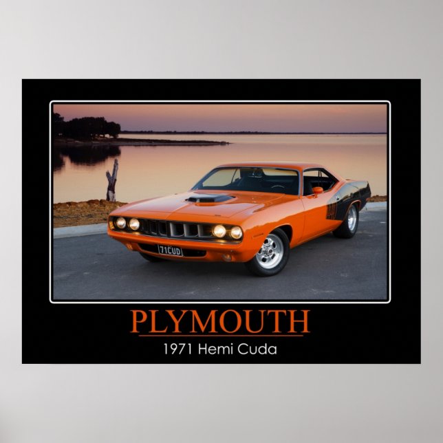 1971 Plymouth Hemi Cuda - Muskelwagen Poster (Vorne)