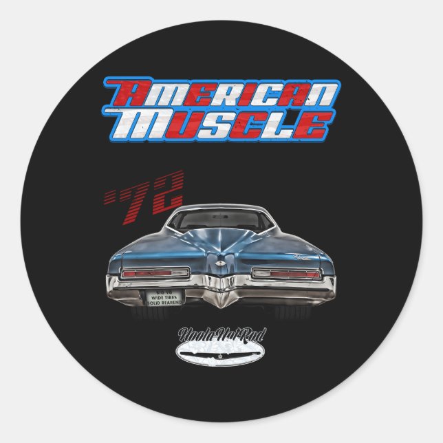 1972 72 Riviera Boattail Grangroßsportge455 Runder Aufkleber (Vorderseite)