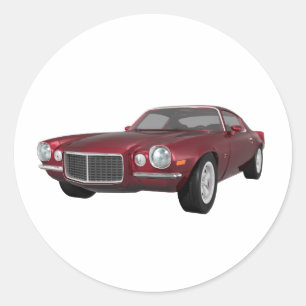 1972 Camaro: Muscle Car: Candy Apple Finish: Runder Aufkleber