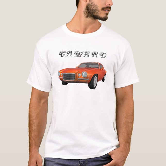 1972 Camaro: Muskelwagen: Orange Fertig: T-Shirt (Vorderseite)