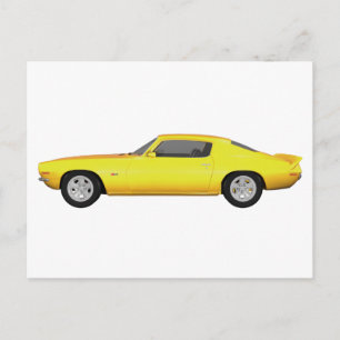 1972 Camaro Z28: Muskelkater: Gelbfinish: Postkarte