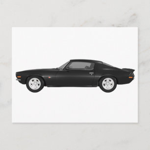 1972 Camaro Z28: Muskelwagen: Schwarze Finish Postkarte