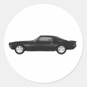 1972 Camaro Z28: Muskelwagen: Schwarze Finish Runder Aufkleber