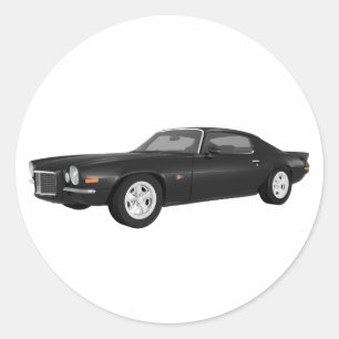 1972 Camaro Z28: Muskelwagen: Schwarze Finish Runder Aufkleber