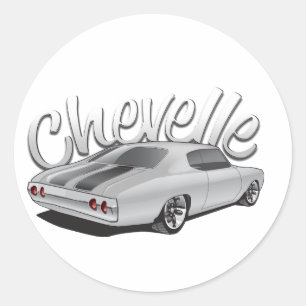 1972 Chevelle Custom Illustration Runder Aufkleber