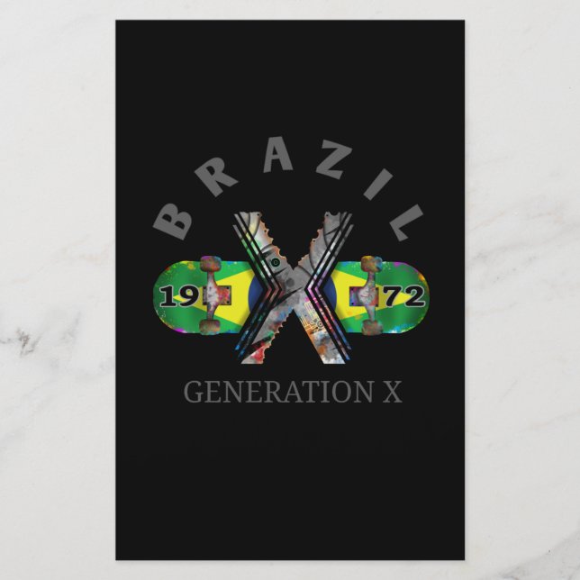1972 Generation X Brasilianisches Skateboard Briefpapier (Vorderseite)