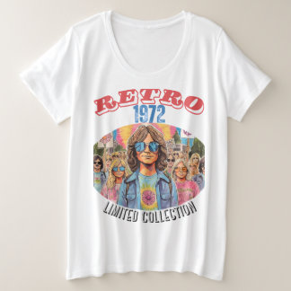 1972 RETRO - RETRO REVIVAL (BEGRENZTE SAMMLUNG) GROßE GRÖßE T-Shirt