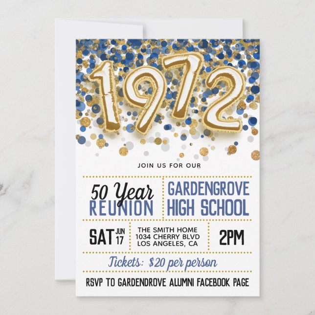 1972 Uni-Wiedersehen Einladung (Vorderseite)