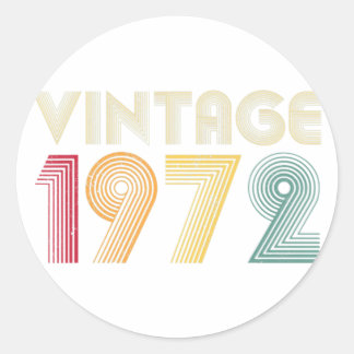 1972 Vintag 50. Geburtstagsgeschenk Retro 50 Jahre Runder Aufkleber