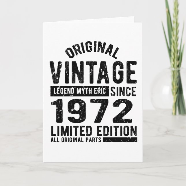 1972 Vintager Geburtstag Karte (Vorderseite)