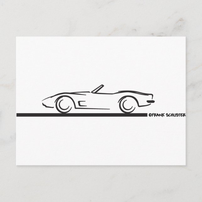 1973 Corvette Convertible BLK Postkarte (Vorderseite)
