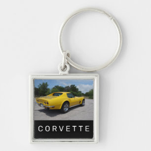 1973 Gelbe Korvette Doppelseitig Acryl Schlüsselanhänger