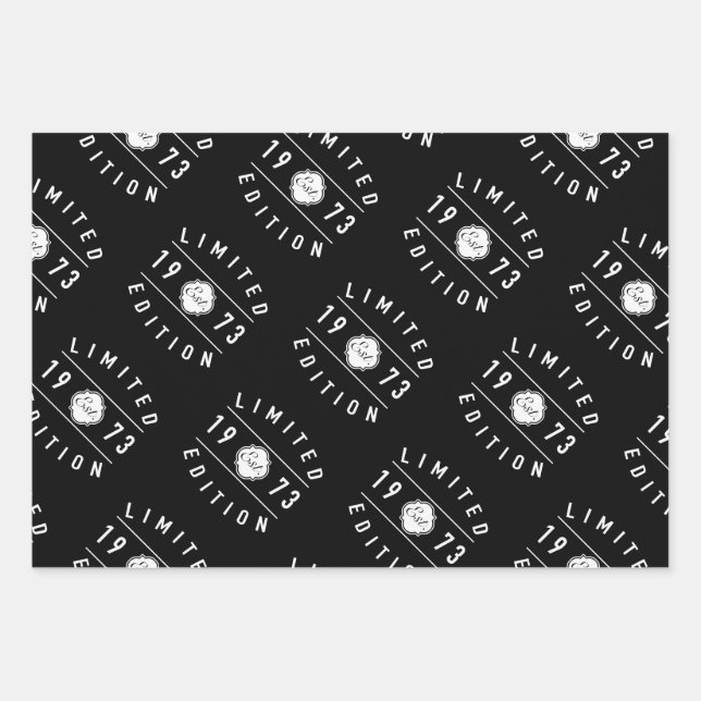 1973 Limited Edition 50. Geburtstag Geschenkpapier Set (Vorderseite)