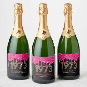 1973 Pink und Black 50 th Birthday Sparkling Wine