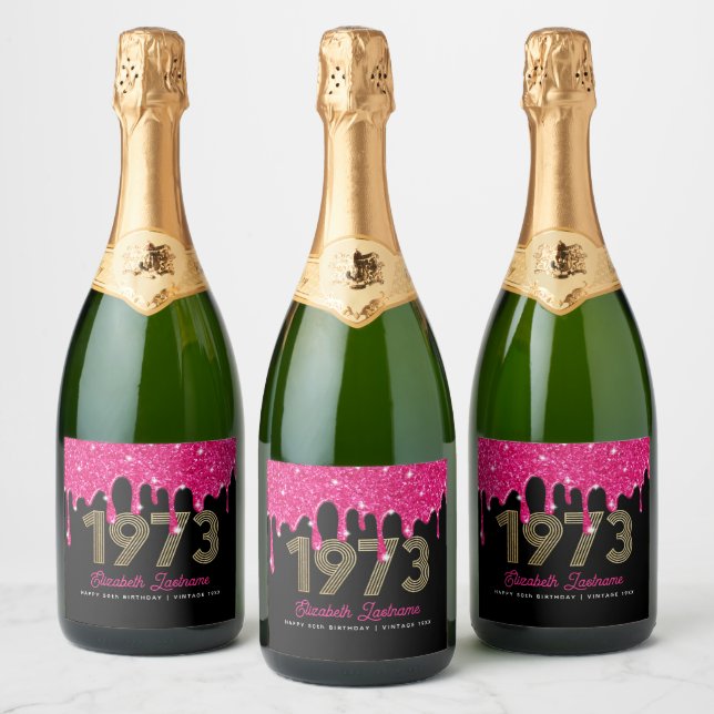 1973 Pink und Black 50 th Birthday Sparkling Wine  (Flaschen)
