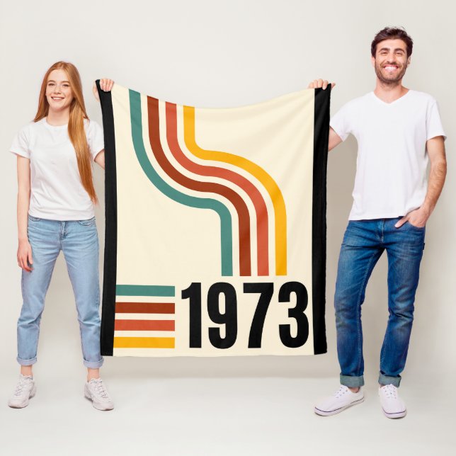 1973 Retro Stripe Rainbow Vintage Poster Blanket Fleecedecke (Beispiel)