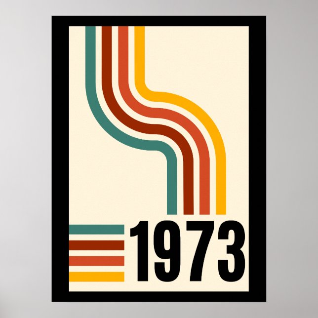 1973 Retro Stripes Vintage Poster (Vorne)