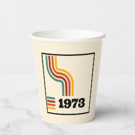 1973 Retro Vintage Poster Geburtstag oder Wiederse Pappbecher