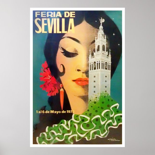 1973 Sevilla Feria de Sevilla Vintag Poster (Vorne)