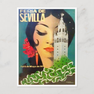 1973 Sevilla Feria de Sevilla Vintag Postkarte