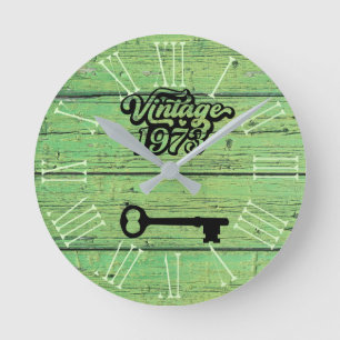 1973 Vintage Acrylmauer-Uhr Runde Wanduhr