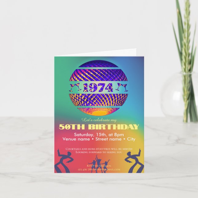 1974 50. Geburtstagsfeier Einladung (Vorderseite)