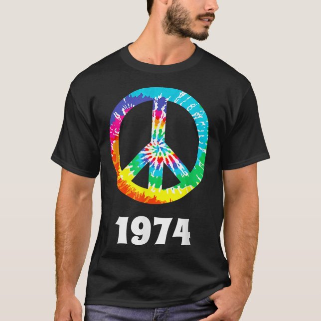 1974 Class Wiedersehen Anniversary Hippie Peace S T-Shirt (Vorderseite)