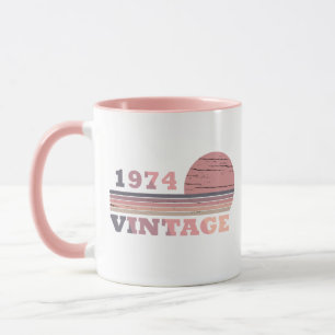 1974 geboren elegantes modernes vintage Geburtstag Tasse