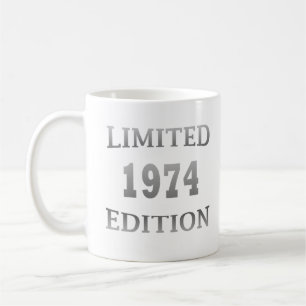 1974 geboren modernes elegantes Geburtstagsgeschen Kaffeetasse