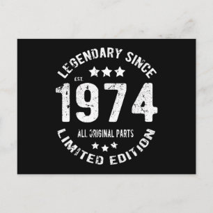 1974 Geburtstag im Vintage-Stil Postkarte