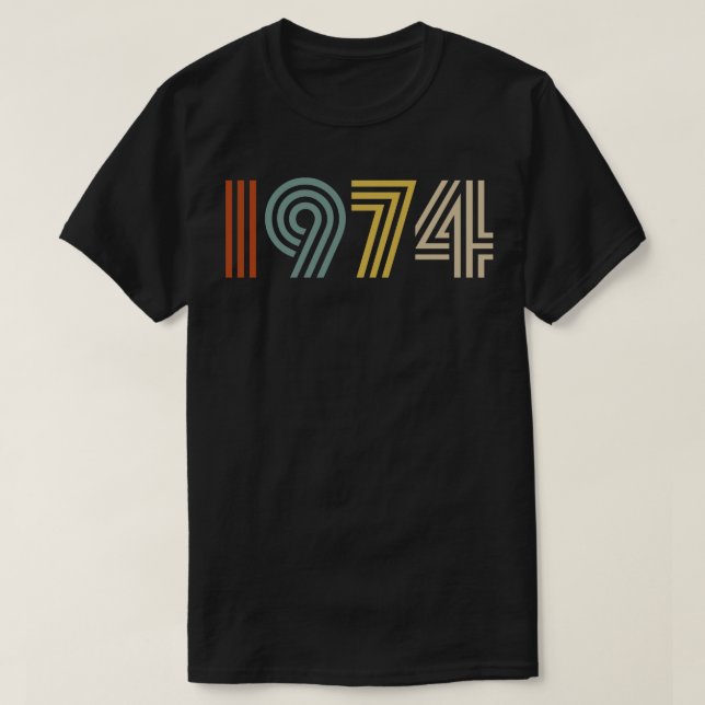 1974 Geburtstag Retro Stil 1 T-Shirt (Design vorne)
