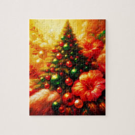 1974 im Stil geschmückter Weihnachtsbaum  Puzzle