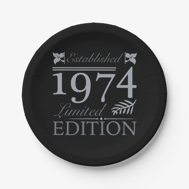 1974 Limited Edition 50 Jahre alt Pappteller (Vorderseite)