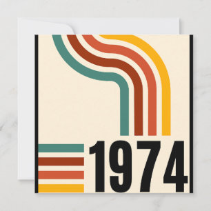 1974 Retro-Vintage-Poster 50. Geburtstag Einladung
