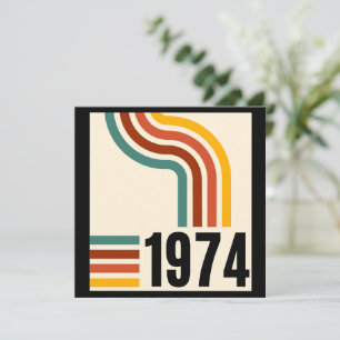 1974 Retro-Vintage-Poster 50. Geburtstag Einladung