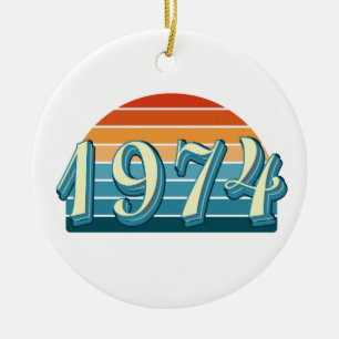 1974 Vintag 50. Geburtstag Keramik Ornament